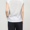 White and black pleated stacked irregular top 11