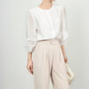 White and blue three quarter sleeve shirt 10