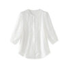 White and blue three quarter sleeve shirt 2