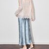White and pink long sleeved lace shirt 2