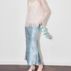 White and pink long sleeved lace shirt 8