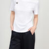 White pleated waist slimming T shirt 7