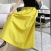 Yellow high waist A line skirt 3