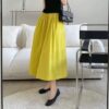Yellow high waist A line skirt 4