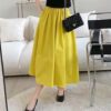 Yellow high waist A line skirt 5