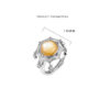 S925 Sterling Silver Zircon Small Tassel Geometric Shell Ring