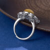 S925 Sterling Silver Zircon Small Tassel Geometric Shell Ring