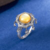 S925 Sterling Silver Zircon Small Tassel Geometric Shell Ring