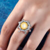 S925 Sterling Silver Zircon Small Tassel Geometric Shell Ring
