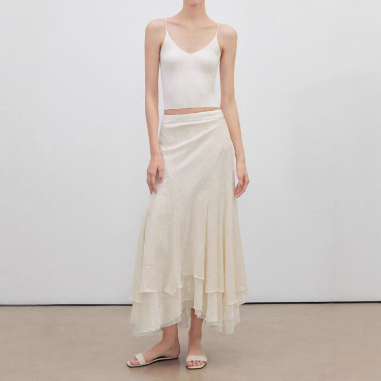 Curved Division High Waist Lace Velvet Irregular Fishtail Skirt