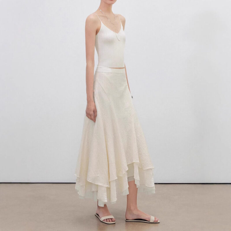 Curved Division High Waist Lace Velvet Irregular Fishtail Skirt