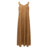 Retro Leaf Jacquard Suspender Drape Long Dress