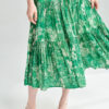 Summer Holiday Style Green Printed Full Skirt Vest Dress