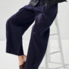 Summer Silk Retro Sickle Pants Reversible Casual Nine Length Pants