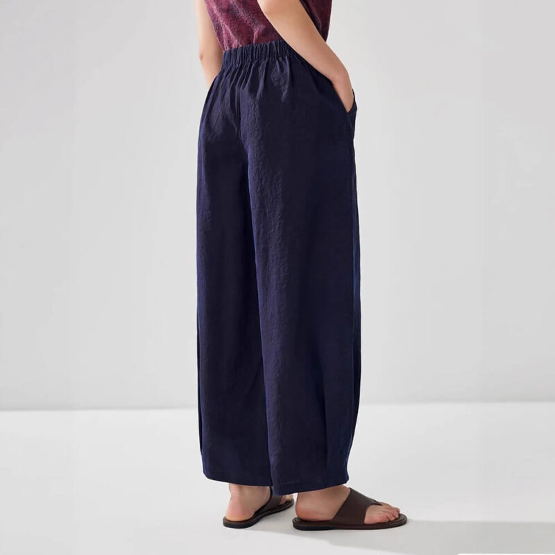 Summer Silk Retro Sickle Pants Reversible Casual Nine Length Pants