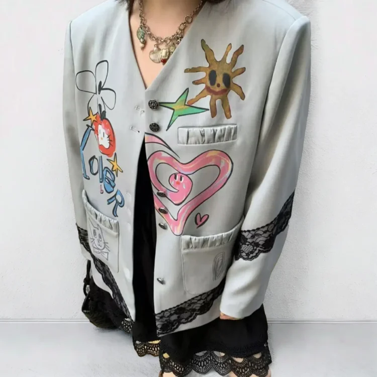 Light gray loose blazer