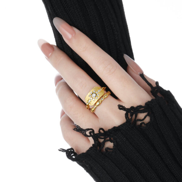 s925 sterling silver brushed inlaid zircon sunflower ring 6