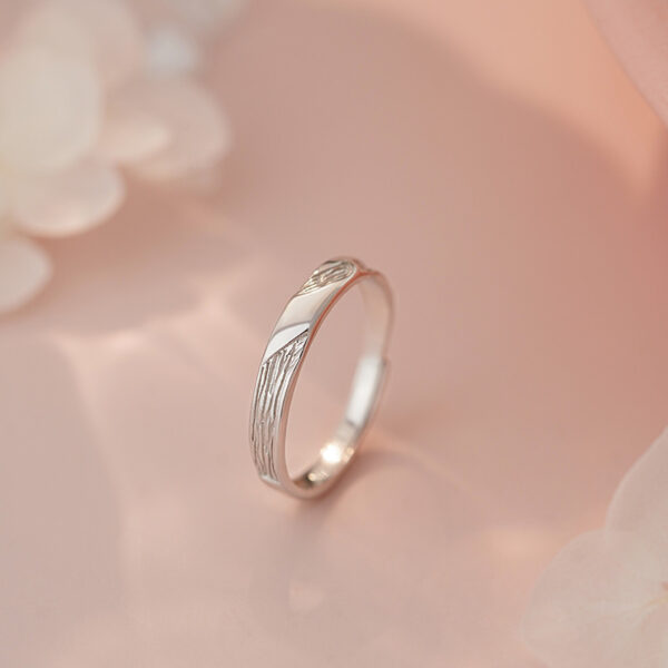 s999 pure silver gardenia couple ring 5