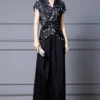 cross back top and wide leg pants set 4