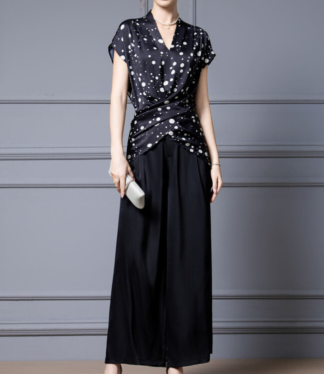 cross back top and wide leg pants set 4