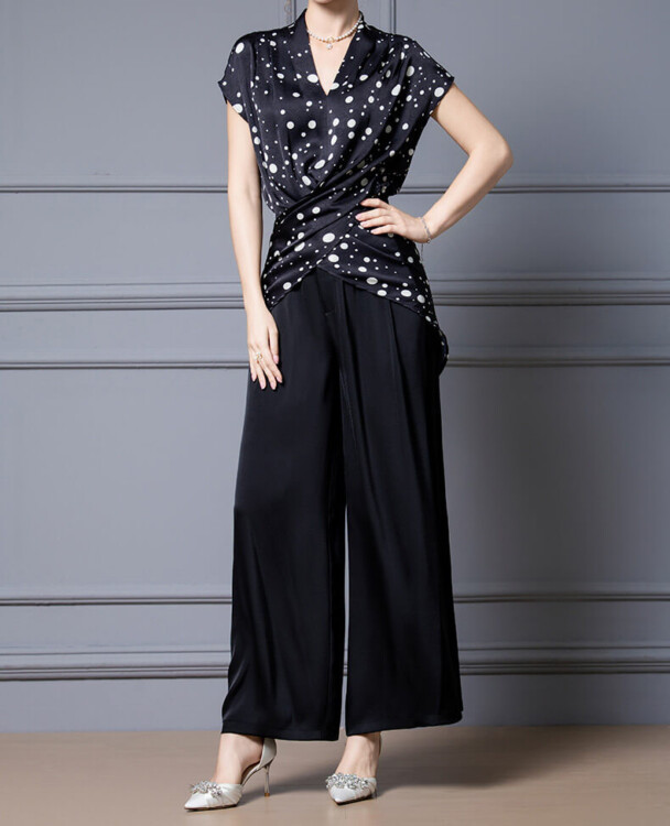 cross back top and wide leg pants set 5
