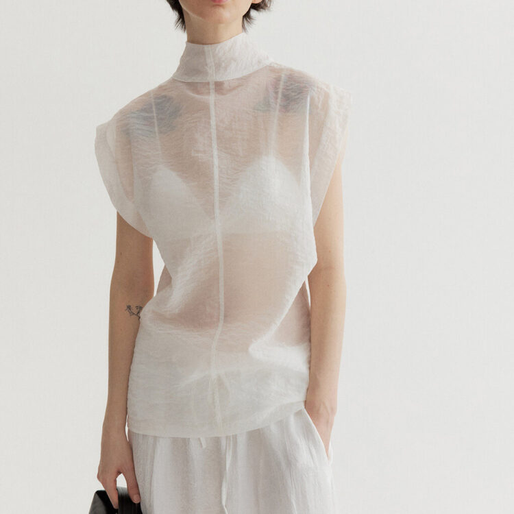 Gauze Cotton Sleeveless Ribbon Reversible Top