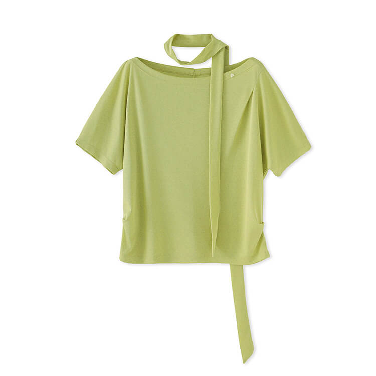 Ice-feel Ribbon Short-sleeved T-shirt
