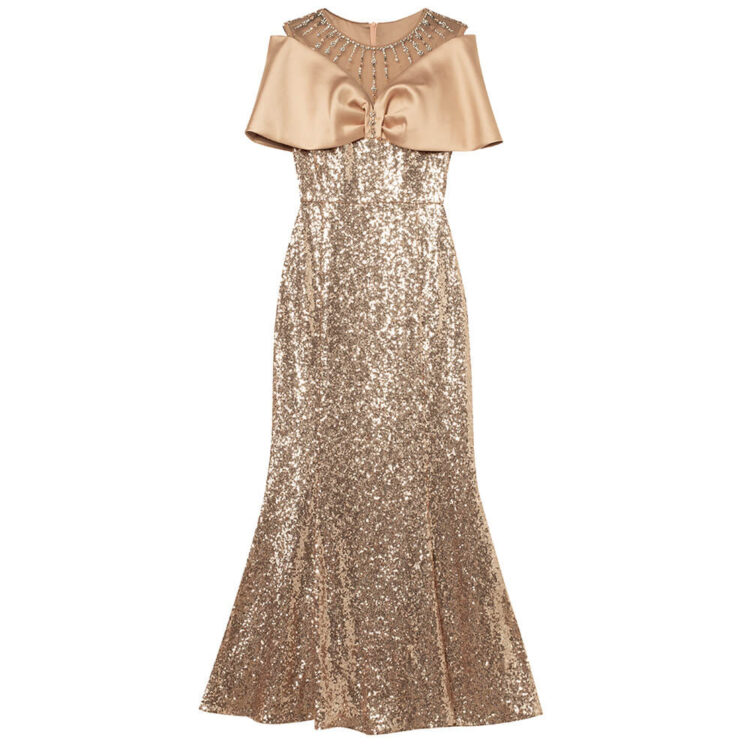 Large size Handmade Sequins and Rhinestones Party Dress