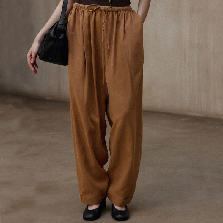 Ramie Tencel Casual Wide Leg Pants