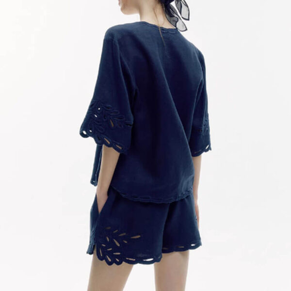 resort style linen shirt and shorts set 11
