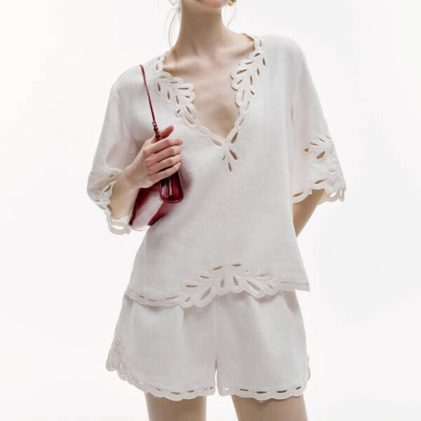 resort style linen shirt and shorts set 7