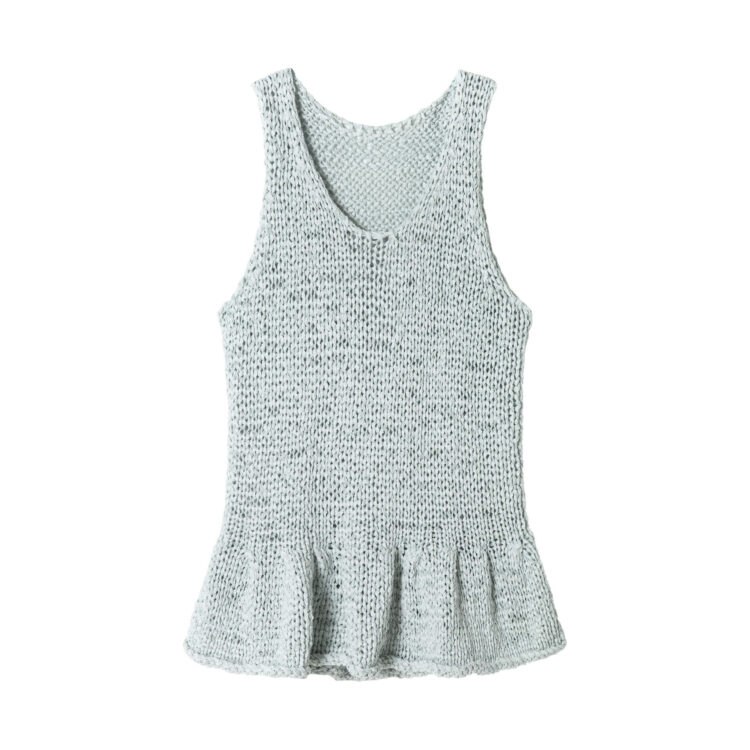 Ruffled U-neck Knitted Vest