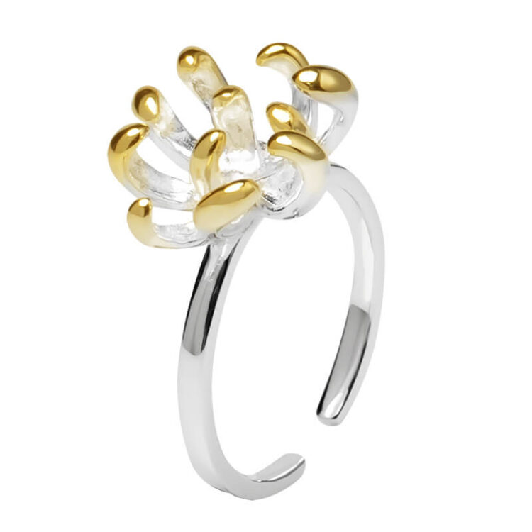 S925 Silver Original Chrysanthemum Open Ring