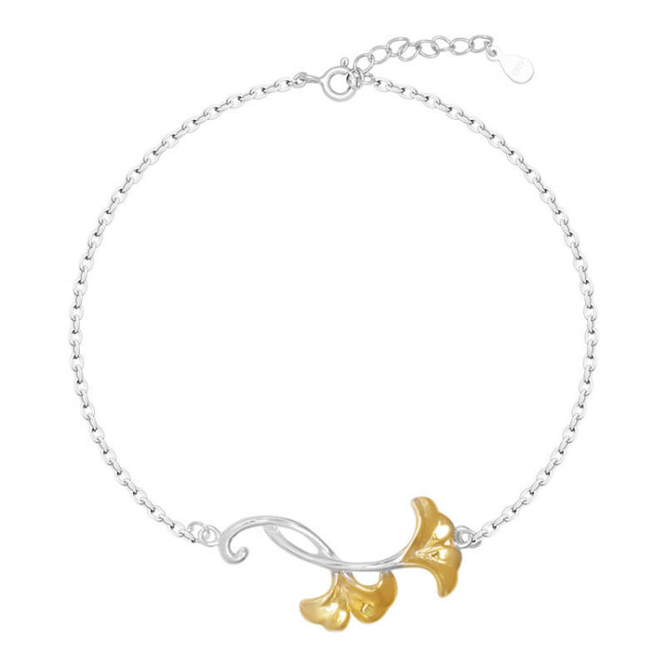 S925 Silver Original Ginkgo Leaf Pearl Bracelet