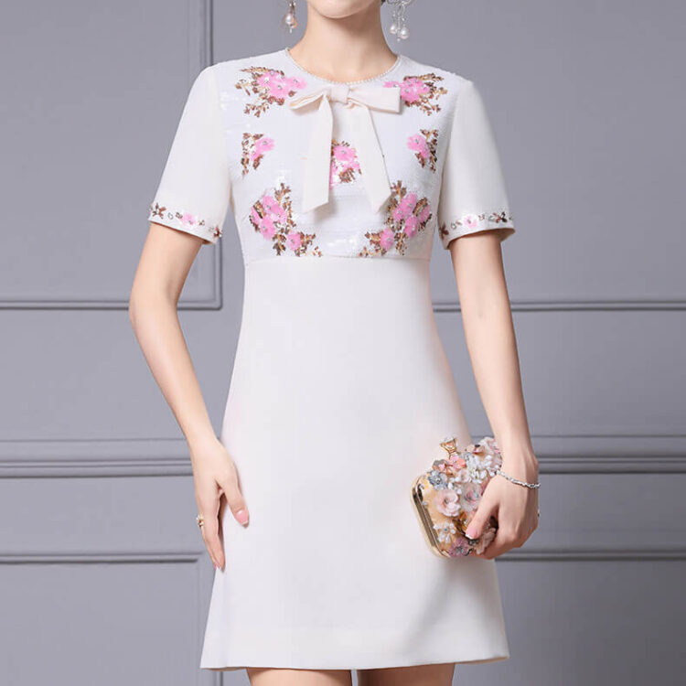 sequin bow party dress 3