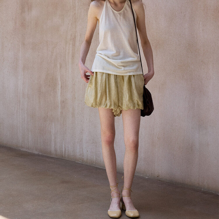 tencel pleated bud shorts2 2