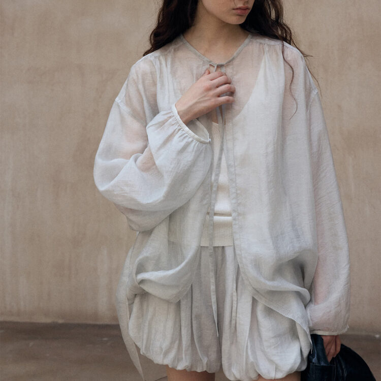 Tencel Wrinkled Texture Cardigan