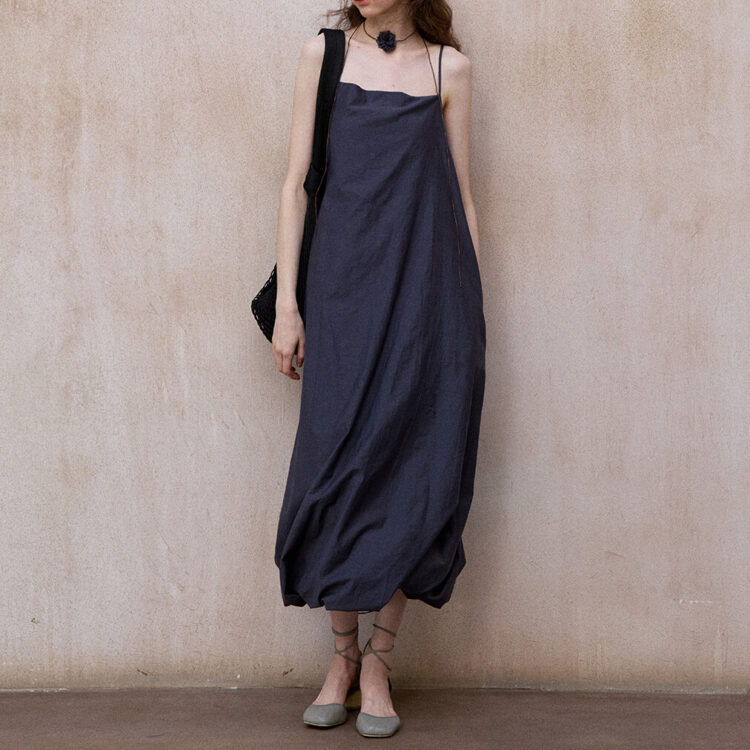 three dimensional twisted bud suspender dress 5