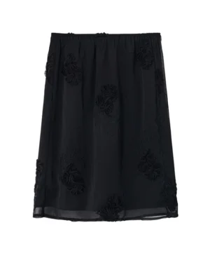 3D Embroidered Pencil Skirt