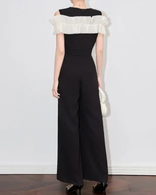 Black high waist wide leg jumpsuit