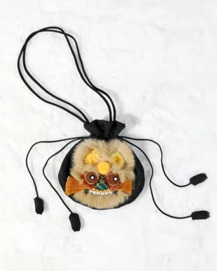 Chinese-style Intangible Cultural Heritage Handmade Tiger-head Shoulder Bag with Drawstring Crossbody Bag
