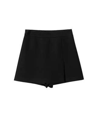 Acetate Asymmetrical Split Culottes