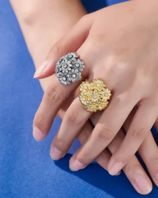 Antique Sterling Silver Daisy Ring