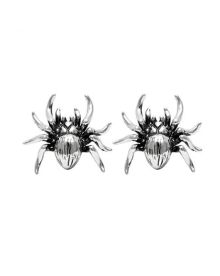 Antiqued Thai Silver Spider Stud Earrings