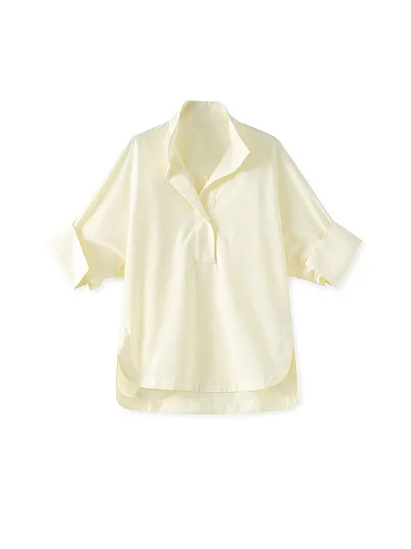 Avant-Garde Collared Wrinkle-Resistant Shirt