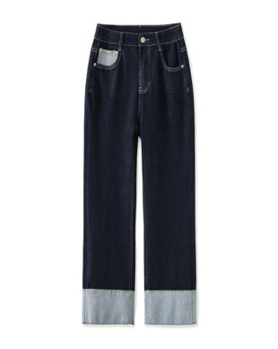 Avant-Garde Cuffed Casual Jeans