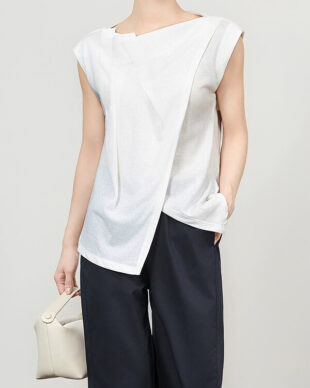 Avant-Garde Pleated Layered Asymmetric Top