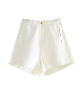Luxury travel shorts wrinkle-resistant neutral separates