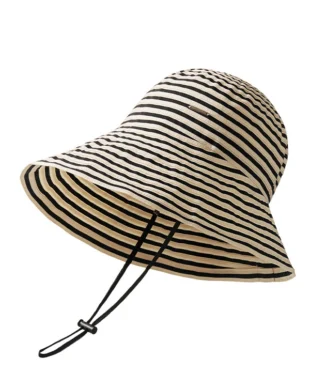 Black and white Striped Bucket Hat