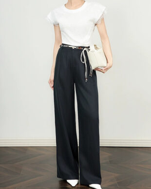 Bohemian Linen Wide-Leg Palazzo Pants
